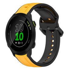 Per Garmin Forerunner 158 20mm Convex Loop Cinturino in silicone bicolore (giallo + nero)