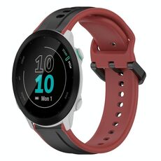Per Garmin Forerunner 55 20mm Convex Loop Cinturino in silicone bicolore (nero + rosso)