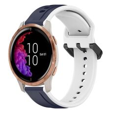 Per Garmin Venu 20mm Convex Loop cinturino in silicone bicolore (blu notte + bianco)