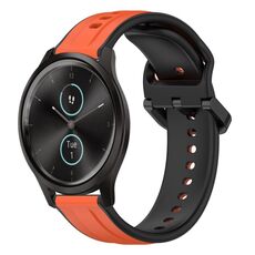 Per Garmin VivoMove Style 20mm Convex Loop Cinturino in silicone bicolore (arancione + nero)