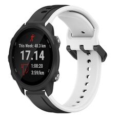Per Garmin Forerunner 245 20mm Convex Loop Cinturino in silicone bicolore (nero + bianco)