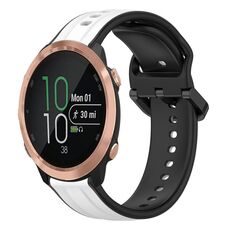 Per Garmin Forerunner 645 Cinturino in silicone bicolore con anello convesso da 20 mm (bianco + nero)