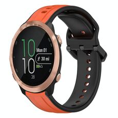 Per Garmin Forerunner 645 Cinturino in silicone bicolore con anello convesso da 20 mm (arancione + nero)