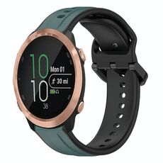 Per Garmin Forerunner 645 Cinturino in silicone bicolore con anello convesso da 20 mm (verde oliva + nero)