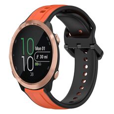 Per Garmin Forerunner 645 Music 20mm Convex Loop Cinturino in silicone bicolore (arancione + nero)