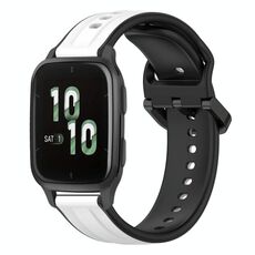 Per Garmin Forerunner Sq2 20mm Convex Loop Cinturino in silicone bicolore (bianco + nero)