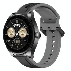 Per Huawei Watch Buds 22mm Convex Loop Cinturino in silicone bicolore (nero + grigio)
