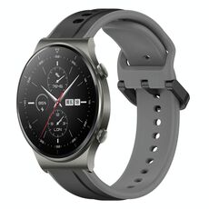 Per Huawei GT2 Pro 22mm Convex Loop Cinturino in silicone bicolore (nero + grigio)