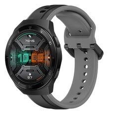 Per Huawei Watch GT 2E 22mm Convex Loop Cinturino in silicone bicolore (nero + grigio)