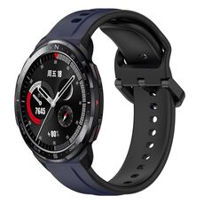 Per Honor Watch GS Pro 22mm Convex Loop Cinturino in silicone bicolore (blu notte + nero)
