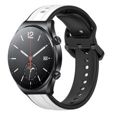 Per Xiaomi MI Watch S1 22mm Convex Loop Cinturino in silicone bicolore (bianco + nero)