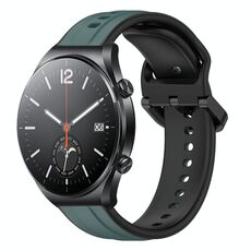 Per Xiaomi MI Watch S1 22mm Convex Loop Cinturino in silicone bicolore (verde oliva + nero)