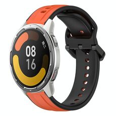 Per Xiaomi MI Watch Color 2 22mm Convex Loop Cinturino in silicone bicolore (arancione + nero)