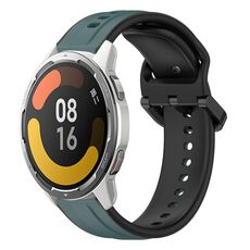 Per Xiaomi MI Watch Color 2 22mm Convex Loop Cinturino in silicone bicolore (verde oliva + nero)