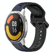 Per Xiaomi MI Watch Color 2 22mm Convex Loop Cinturino in silicone bicolore (blu notte + nero)