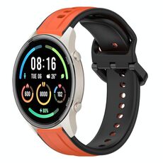 Per Xiaomi MI Watch Sport 22mm Convex Loop Cinturino in silicone bicolore (arancione + nero)
