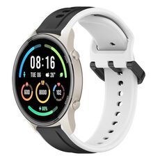 Per Xiaomi MI Watch Sport 22mm Convex Loop Cinturino in silicone bicolore (nero + bianco)