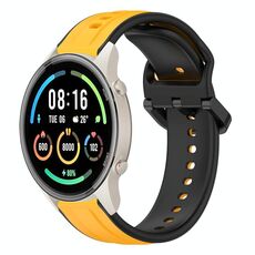 Per Xiaomi MI Watch Sport 22mm Convex Loop Cinturino in silicone bicolore (giallo + nero)