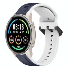 Per Xiaomi MI Watch Sport 22mm Convex Loop Cinturino in silicone bicolore (blu notte + bianco)