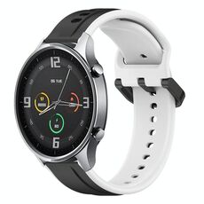 Per Xiaomi MI Watch Color 22mm Convex Loop Cinturino in silicone bicolore (nero + bianco)