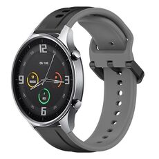 Per Xiaomi MI Watch Color 22mm Convex Loop Cinturino in silicone bicolore (nero + grigio)