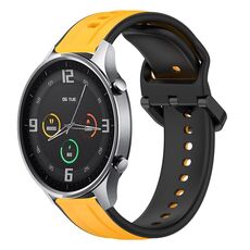 Per Xiaomi MI Watch Color 22mm Convex Loop Cinturino in silicone bicolore (giallo + nero)