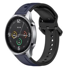 Per Xiaomi MI Watch Color 22mm Convex Loop Cinturino in silicone bicolore (blu notte + nero)