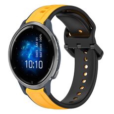 Per Garmin Venu 2 22mm Convex Loop Cinturino in silicone bicolore (giallo + nero)