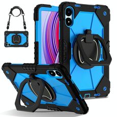 Per Xiaomi Poco Pad 12.1 Custodia per tablet PC ibrido in silicone con robot a colori contrastanti (nero blu)