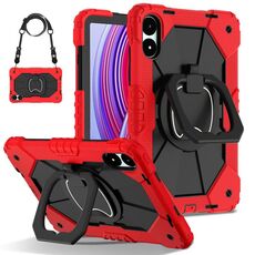 Per Xiaomi Poco Pad 12.1 Custodia per tablet PC ibrido in silicone con robot a contrasto di colore (rosso nero)
