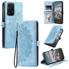 Custodia per telefono in pelle goffrata Totem Global Skin Feel per Honor 200 Lite (blu)