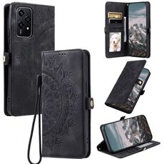 Custodia per telefono in pelle goffrata Totem Global Skin Feel per Honor 200 Lite (nera)