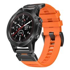 Per cinturino a sgancio rapido in fluorogomma per Garmin Fenix ​​7 (arancione)