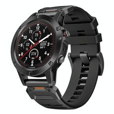 Per cinturino a sgancio rapido in fluorogomma per Garmin Fenix ​​7 (nero)