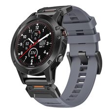 Per cinturino a sgancio rapido in fluorogomma per Garmin Fenix ​​7X (grigio)