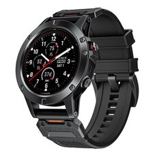 Per Garmin Fenix ​​7X cinturino in gomma con fibbia in acciaio a sgancio rapido (nero)