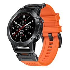 Per Garmin Fenix ​​7 cinturino in gomma con fibbia in acciaio e sgancio rapido (arancione)