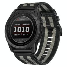 Per cinturino in nylon e tela a sgancio rapido Garmin Fenix ​​7X (nero grigio)