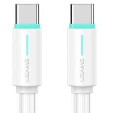 Cavo di ricarica rapida USAMS SJ734 da 1 m e 60 W tipo C a tipo C bicolore (bianco)
