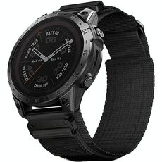 Per Garmin Fenix ​​7X Nylon Loop Hook And Loop Fastener Quick Release Watch Band (Nero)
