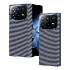 Per Xiaomi MIX Fold 4 Custodia per telefono con cerniera in fibra di carbonio (grigio)