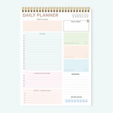 52 fogli A4 inglese agenda giornaliera spirale blocco note agenda libro lista cose da fare questioni importanti (rosa nudo)