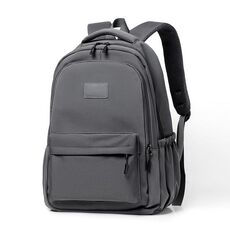 Zaino tinta unita per adolescenti, borsa da scuola, borsa da viaggio, borsa a tracolla per uomo e donna (grigio)