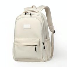 Zaino tinta unita, borsa da scuola per adolescenti, borsa da viaggio a tracolla per uomo e donna (bianco)
