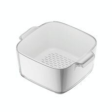 Cestello di drenaggio a doppio strato per cucina, portaoggetti per frutta e verdura, stile: bianco piccolo