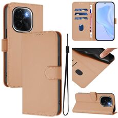 Per vivo iQOO Z9s Pro 5G India Custodia in pelle tinta unita con cordino (nudo)