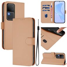 Per vivo V30 5G Global / V30 Pro Global Custodia per telefono in pelle tinta unita con cordino (nudo)