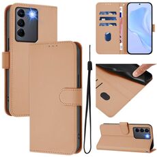 Per vivo V27E 4G Global / T2 4G Global Custodia in pelle tinta unita con cordino (nudo)