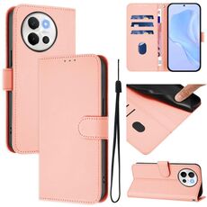 Per vivo V40 Lite 5G / V30E 5G Custodia per telefono in pelle tinta unita con cordino (rosa)