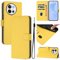 Per vivo V40 Lite 5G / V30E 5G Custodia per telefono in pelle tinta unita con cordino Global Skin Feel (giallo limone)